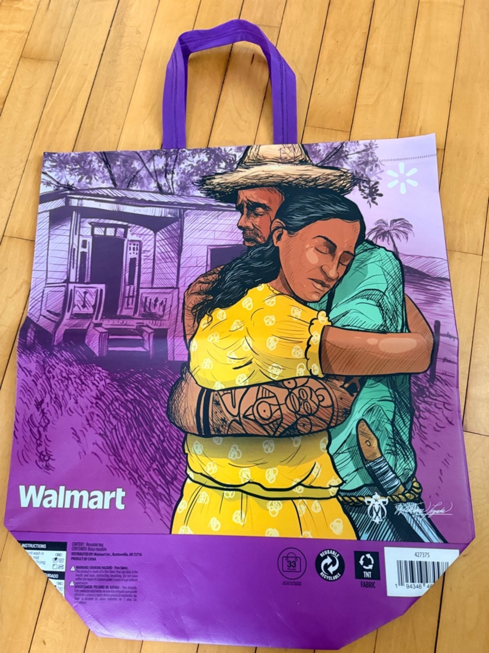Walmart Puerto Rico Tote Bag with Embrace Illustration New